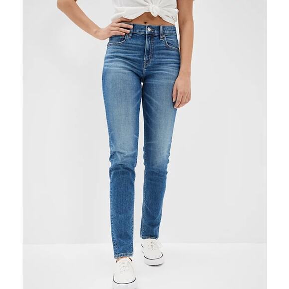 AMERICAN EAGLE- Stretch 90s Skinny Jeans size 2 high rise vintage inspired - Picture 1 of 12